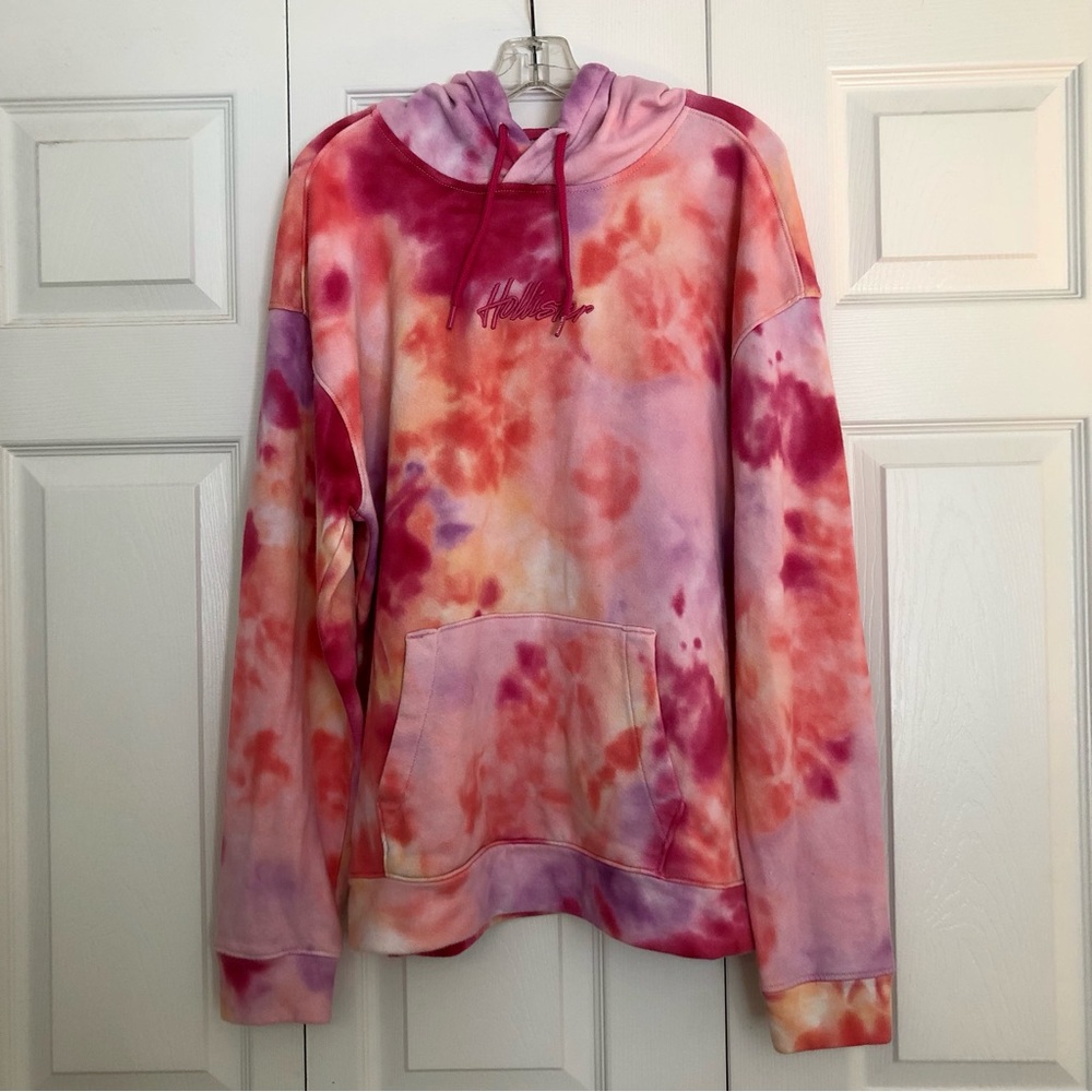 Hollister Y2K Tie-Dye Pullover Hoodie Sweatshirt Womens XL